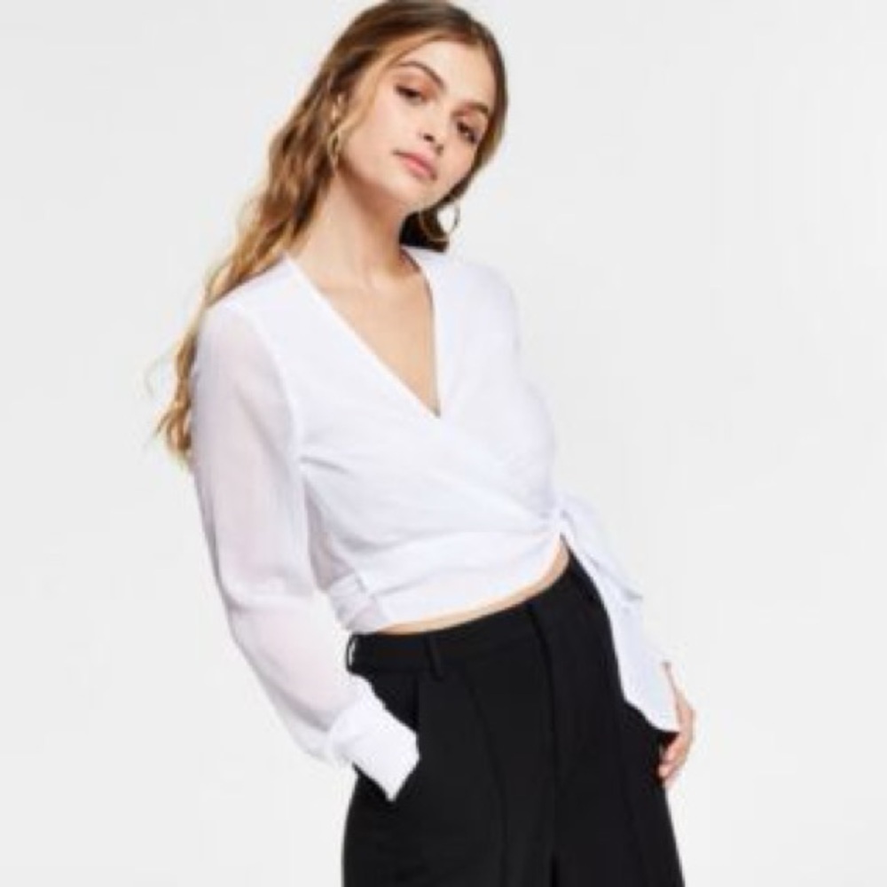Bar Ill Women's Tie-Waist Wrap Blouse
Bright White Size XXL